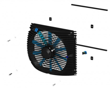 Fan kit ILLELE0385A4 pro chladiče TT 16, 20, 21, 25, ASA 0176 - 0256, 24V DC
