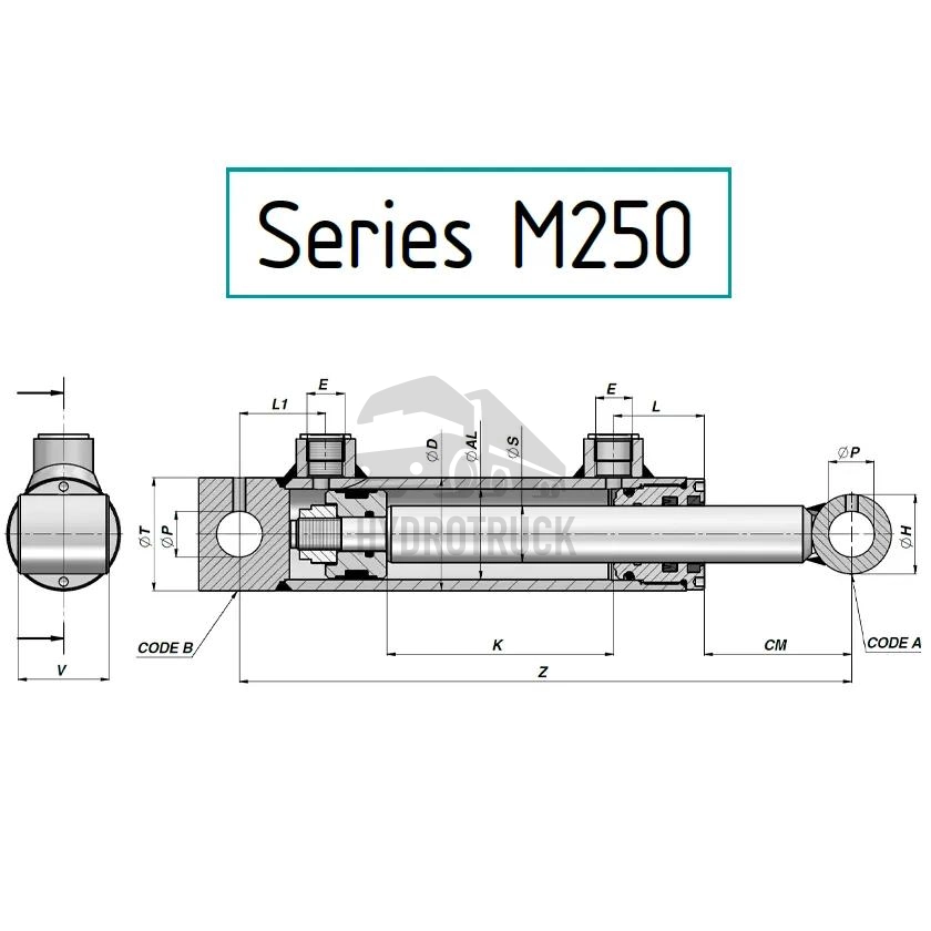 Dvojčinný hydraulický válec Contarini HFR2S 35/25x16-100 HFR0160100
